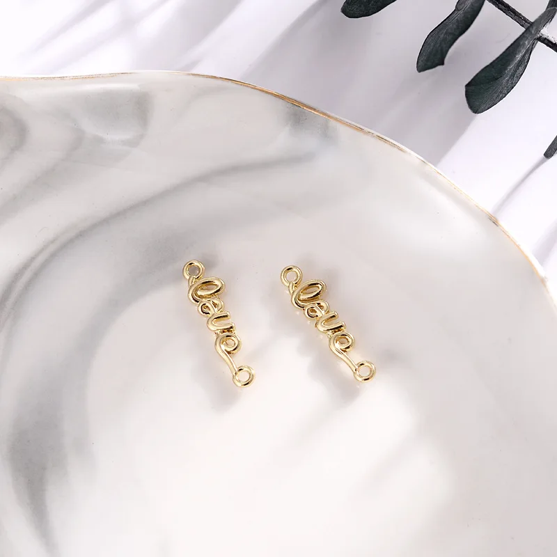 

10PCS Alloy Bowknot letter Pendants Connector Charms Findings Fit Handmade DIY Jewelry Earring Necklace Accessories Supplies
