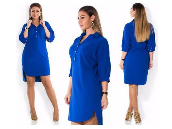 Женская шифоновая блузка рубашка Длинная элегантная 2020 XL-6XL