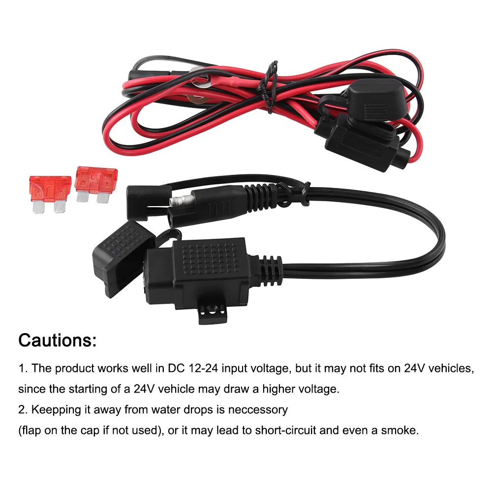 

MB-MC001 Motorcycle 12V USB Mobile GPS Charger Adapter with Built-in Fuse