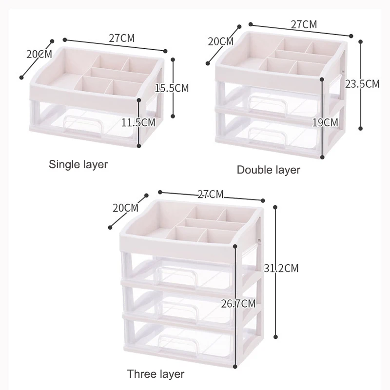 

Plastic Cosmetic Drawer Makeup Organizer Makeup Storage Box Jewelry Container Nail Holder Desktop Sundry Storage Case