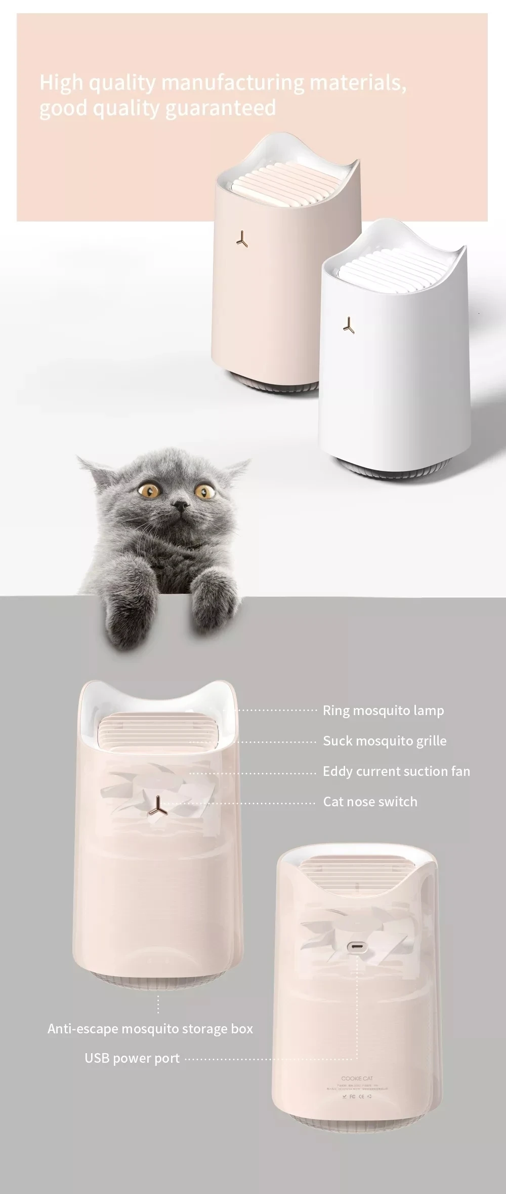 Xiaomi Mijia 3 Life, лампа от комаров, Usb зарядка, Электрический диспенсер от комаров, светодиодный светильник, лампа-ловушка для наружного сада