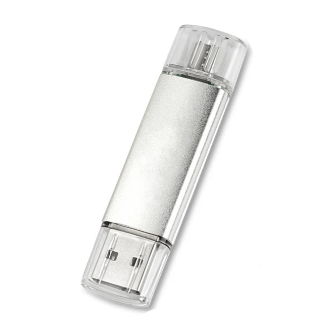 sliver USB флеш-накопитель флешка OTG высокоскоростной накопитель 64 ГБ 32 ГБ 16 ГБ 8 ГБ 4 ГБ внешний накопитель двойное применение микро USB накопитель - Цвет: sliver