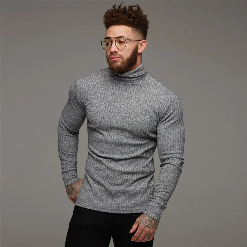 

New Fashion Winter Sweater Men Warm Turtleneck Mens Sweaters Slim Fit Pullover Men Classic Sweter Men Knitwear Pull Homme