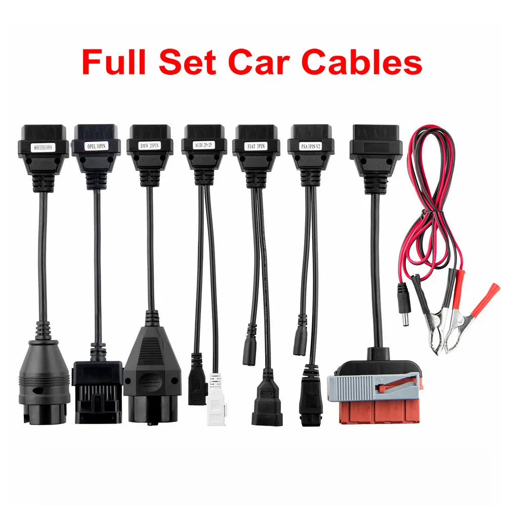 Car cables OBD2 диагностические кабели TCS автомобильные/Грузовые кабели с полным набором 8 автомобильных кабелей TCS PRO OBD2 кабели OBDII Для MVD/Multidiag Pro - Цвет: Car cables