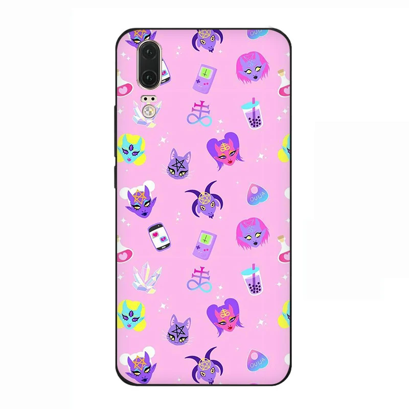 B4 EWAU Girly Pastel Witch Goth силиконовый телефон чехол для Huawei P8 P9 P10 P20 P30 Lite Mini Pro P Smart Z Plus - Цвет: B4