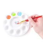Палетка для рисования, круглая пластиковая палитра для смешивания акварельных красок для рукоделия, Детская портативная Палитра для рисования с 11 отделениями для гуаши