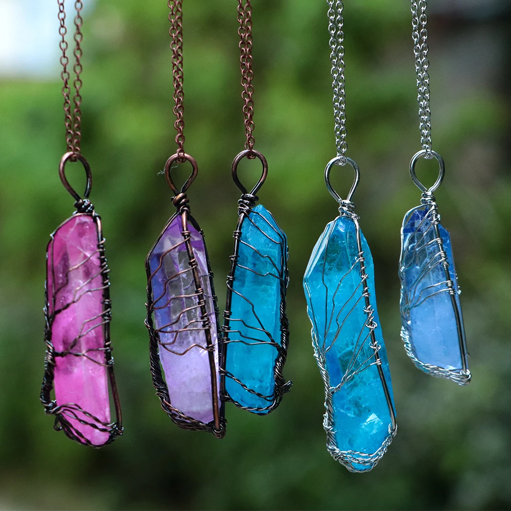 1 шт. трендовая разноцветная цепочка из сплава натуральное ожерелье с камнями