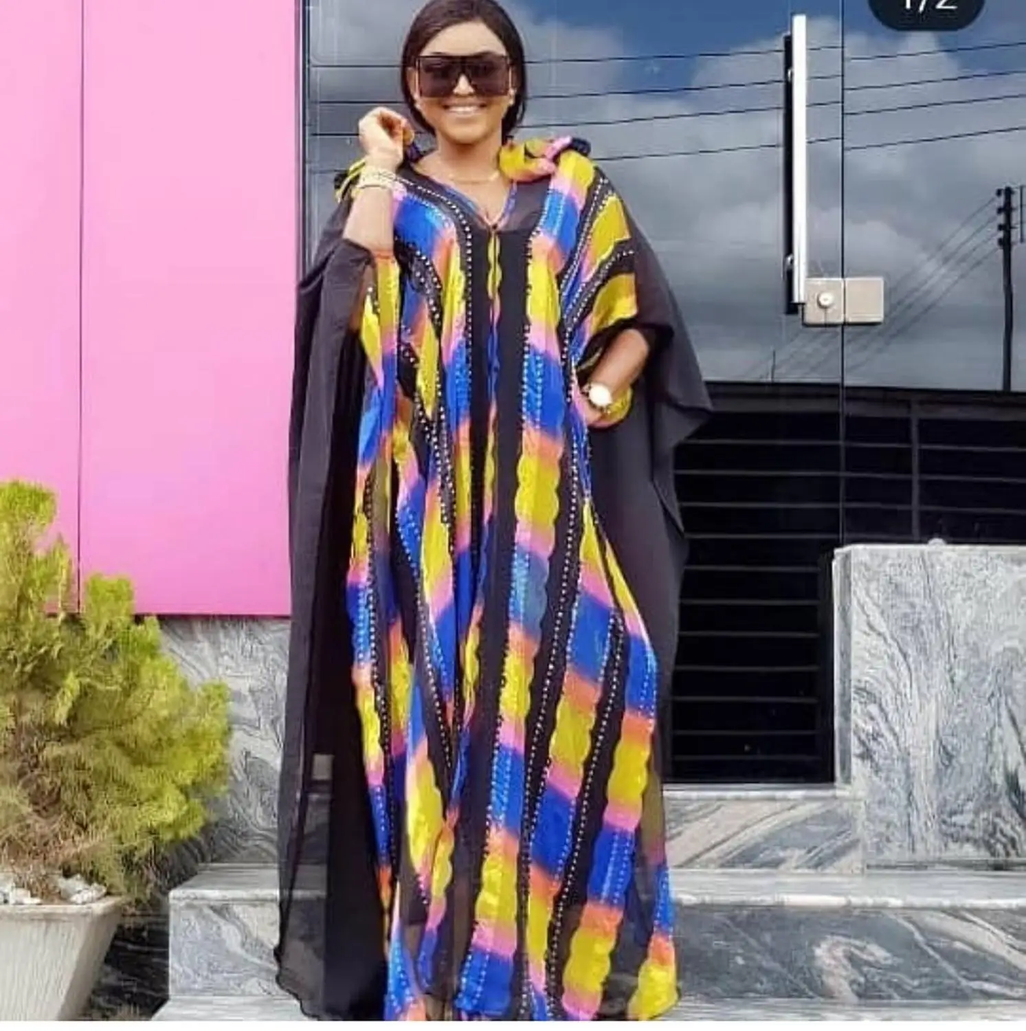 2 шт большие размеры африканские платья для женщин африканская одежда Abaya Дубай
