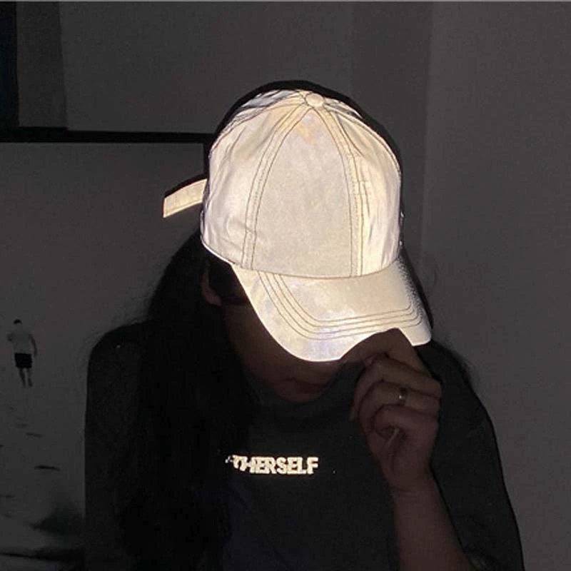 Новые регулируемые бейсбольные отражающие колпачки унисекс спортивные шапки