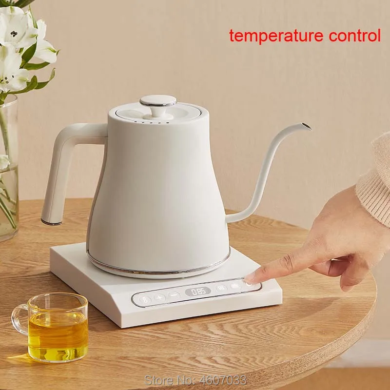 

Stainless Steel electric kettle With insulation coffee pot constant temperature control 0.8L mini Gooseneck long nozzle teapot