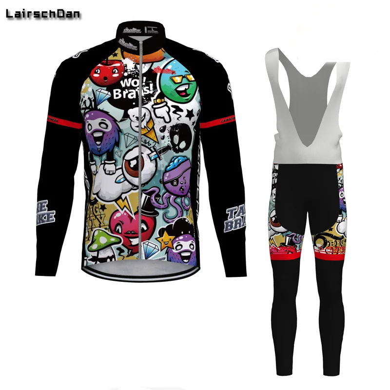 SPTGRVO LairschDan men/women 2020 funny Graffiti autumn cycling clothing long sleeve mtb jersey set bicycle clothes bike outfit | Спорт и