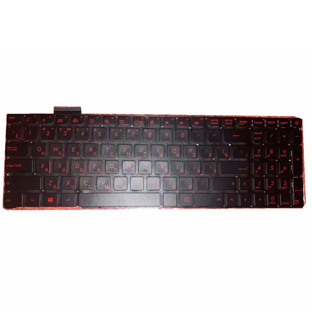 russian laptop keyboard for asus gl752 gl752v gl752vl gl752vw gl752vwm zx70 zx70vw g58 g58jm g58jw g58vw red font with backligh free global shipping