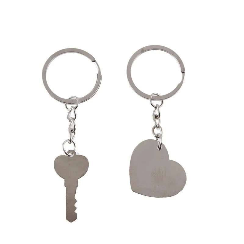 

1 Pair Couple I LOVE YOU Letter Keychain Heart Key Ring Silvery Lovers Love Key Chain Souvenirs Valentine's Day Jewelry Gifts