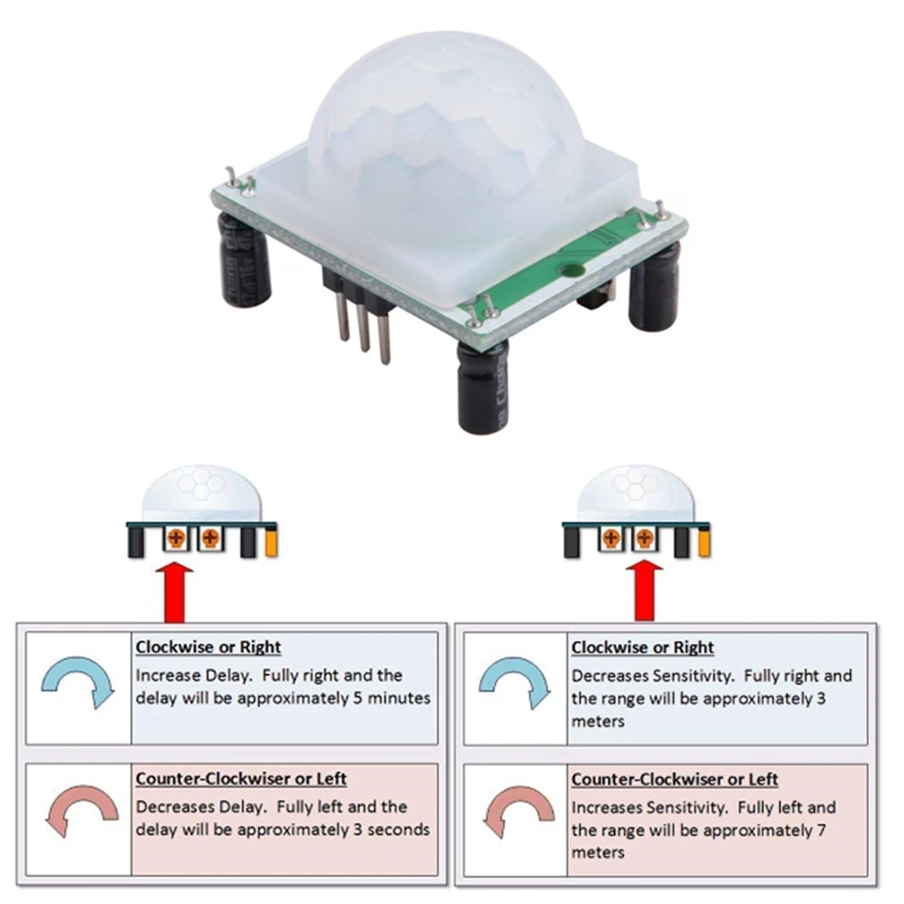 SR501 SR505 SR602 AM312 Adjust IR Pyroelectric Infrared Mini PIR Switch Module Motion Sensor Detector for arduino | Обустройство дома