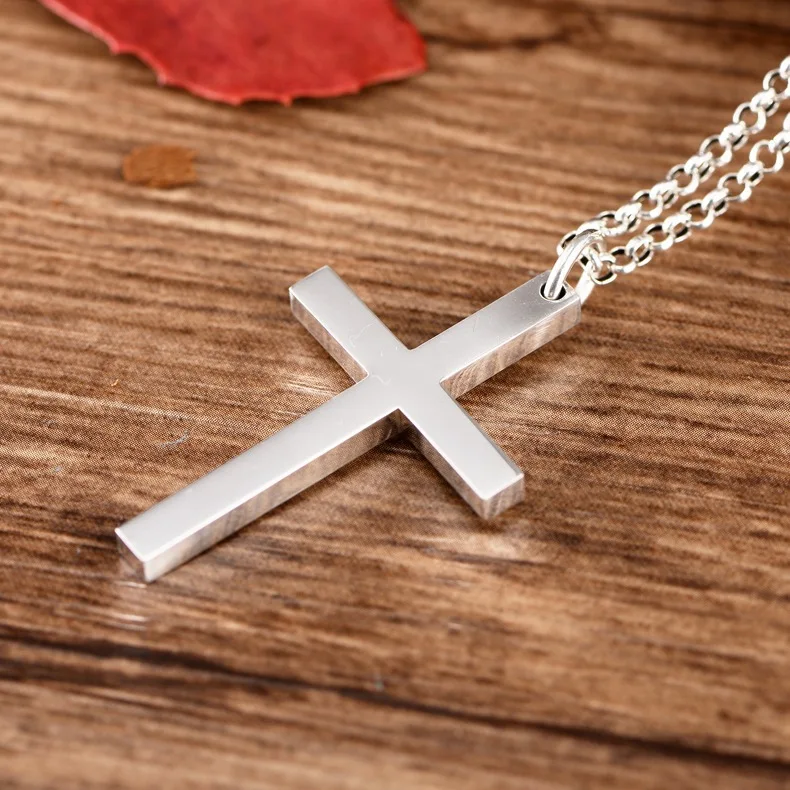 Однотонный кулон из стерлингового серебра 999 пробы с крестом для молитвы мужчин и