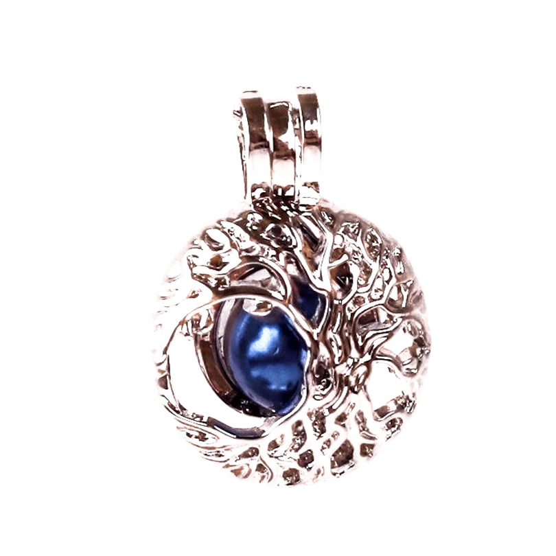 5 шт./лот серебряные медные полые шарики дерево бусины жемчужная клетка Подвеска