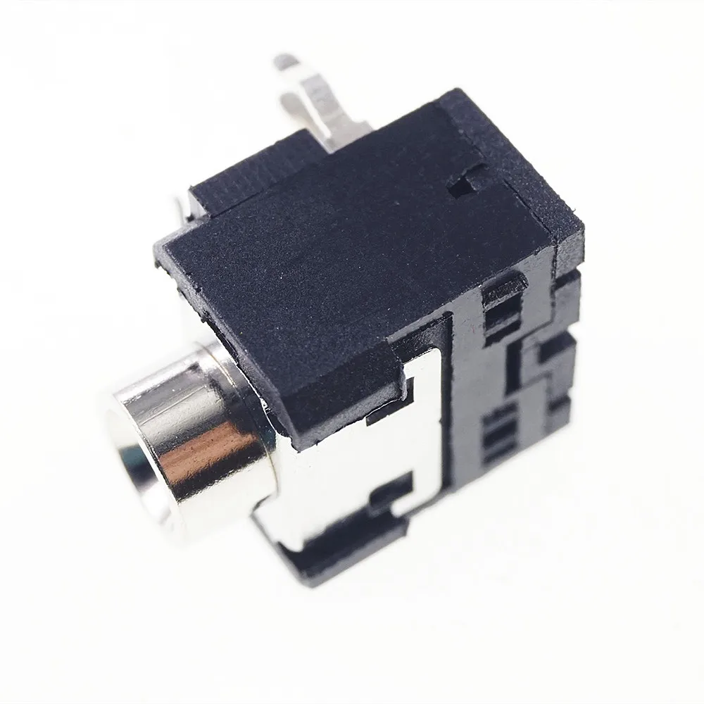 100 PCS 3.5 mm Audio Jack TRS 5 contacts 3 conductor Stereo Connector Through Holes PCB Right Angle TIP Ring Internal Switch |
