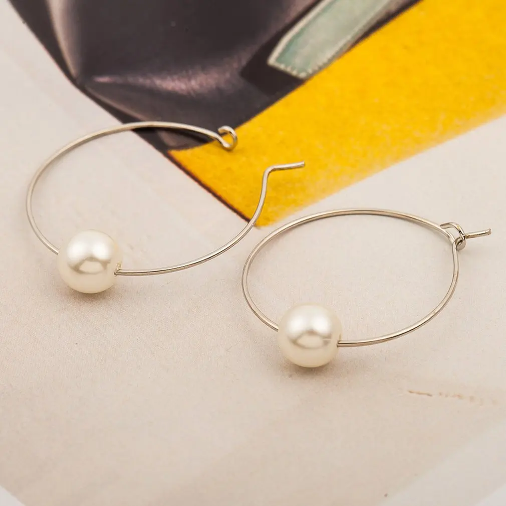 

Geometric Pearl Earrings Female Temperament Accessories Jewelry 2019