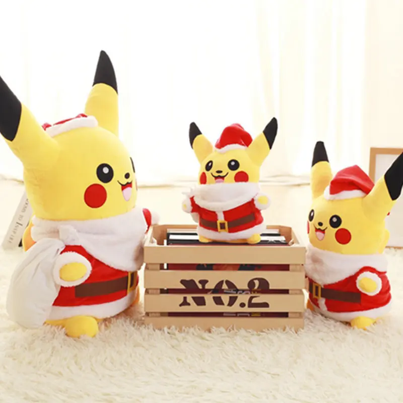 

NEW Anime Style Pikachus Plush Toys Pokemon Peluch Stuffed Dolls Holiday Fine Decor Children Christmas Gifts