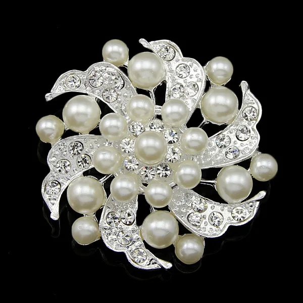 Покрытые Кристаллами стразы брошь с искусственным жемчугом булавки для свадьбы