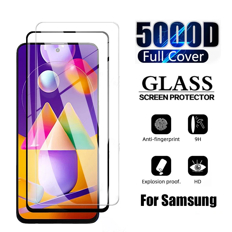 

Tempered Glass For Samsung Galaxy S21 Ultra S10 S20 Fe S10 A51 A52 A32 A72 Screen Protector For Note 10 Plus A50 A71 A70 M31 M51