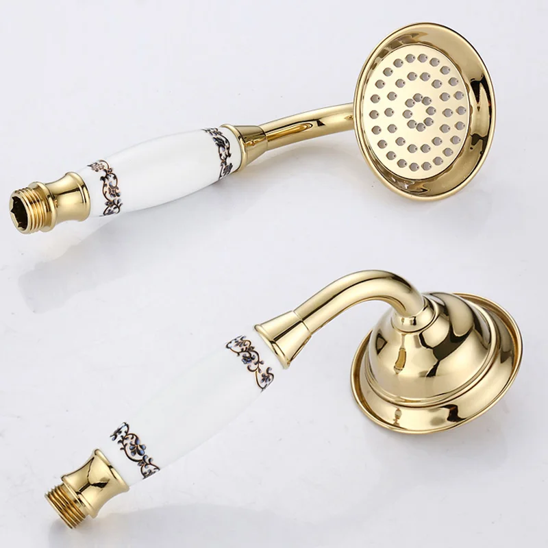 Полированная Золотая ручная душевая лейка для ванной комнаты водосберегающая 1 5