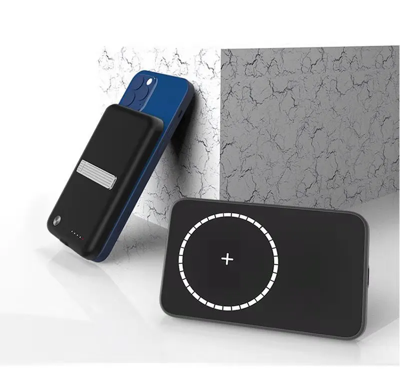 

Power pack 5000mAh portable charging charger magnetic suction wireless charging mobile phone external battery pack for iPhone12