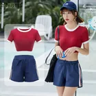 Женский спортивный купальник из двух предметов, спортивный купальник с мягкими чашечками, летняя пляжная одежда, Женский комплект танкини для спорта, 2021