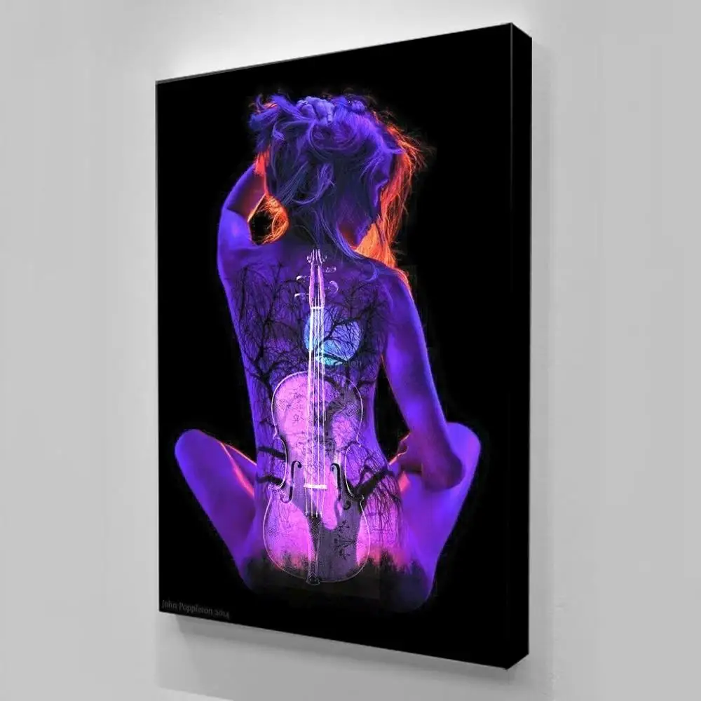 Домашний декор холст картина постер скрипка лес окрашенная на тыльной стороне