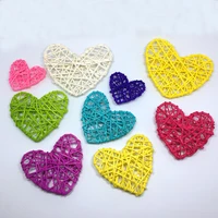 10pcs rattan weaved heart shape sepa takrawherb shape rattan ball mix 13 colors for decoration