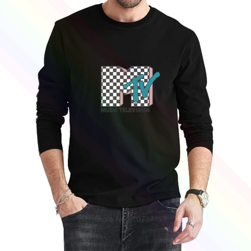 Mtv клетчатый логотип розовый тени бирюзовый ТВ футболка 2021 новые летние Для