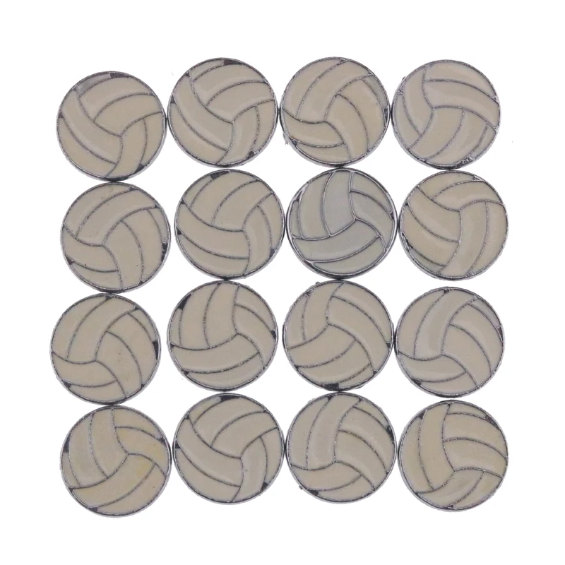 12 шт./лот 8 мм нитка из сплава волейбол символ шармы слайдер для брелока ошейник