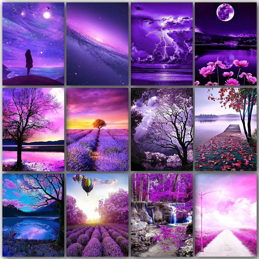 

Landscape 5d Paint With Diamonds DIY Home Decor Full Round Diamond Painting Sunset Mosaic Waterfall Handicraft Gift