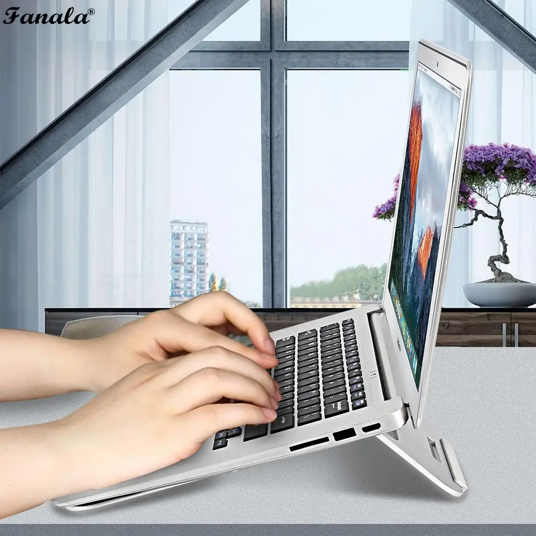 US в наличии портативный алюминиевый вентилируемый эргономичный стояк Подставка