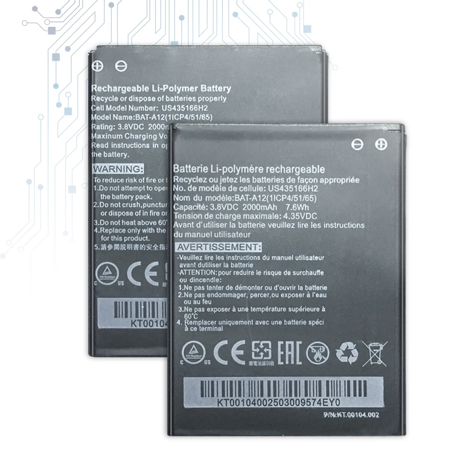 

BAT-A12 Замена Батарея для Acer жидкости Z520 с двумя сим-картами (P/N BAT-A12(1ICP4/51/65) KT.00104.002) 2000 мА/ч, номер для отслеживания