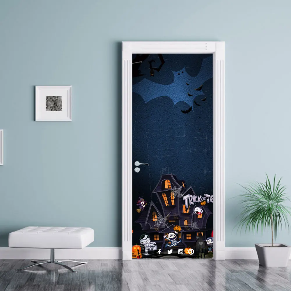 2 шт./компл. наклейки на дверь Хэллоуин для детской комнаты DIY домашнего декора