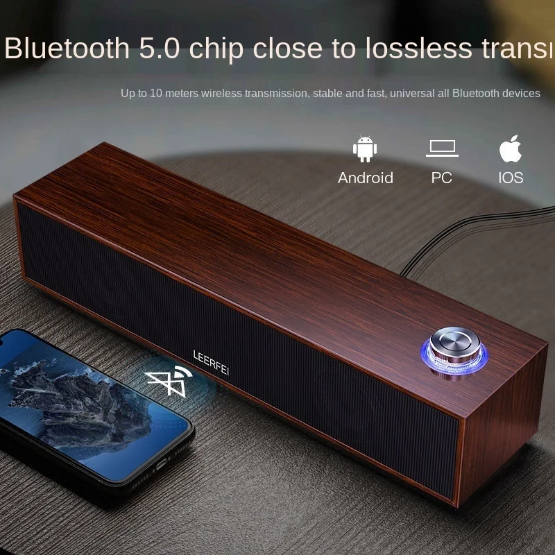 

wired Bluetooth audio multimedia computer desktop long wooden portable wireless speaker subwoofer for jbl speakers Markdown sale