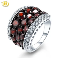 hutang garnet ring natural topaz solid 925 sterling silver engagement rings red gemstone fine elegant jewelry for women