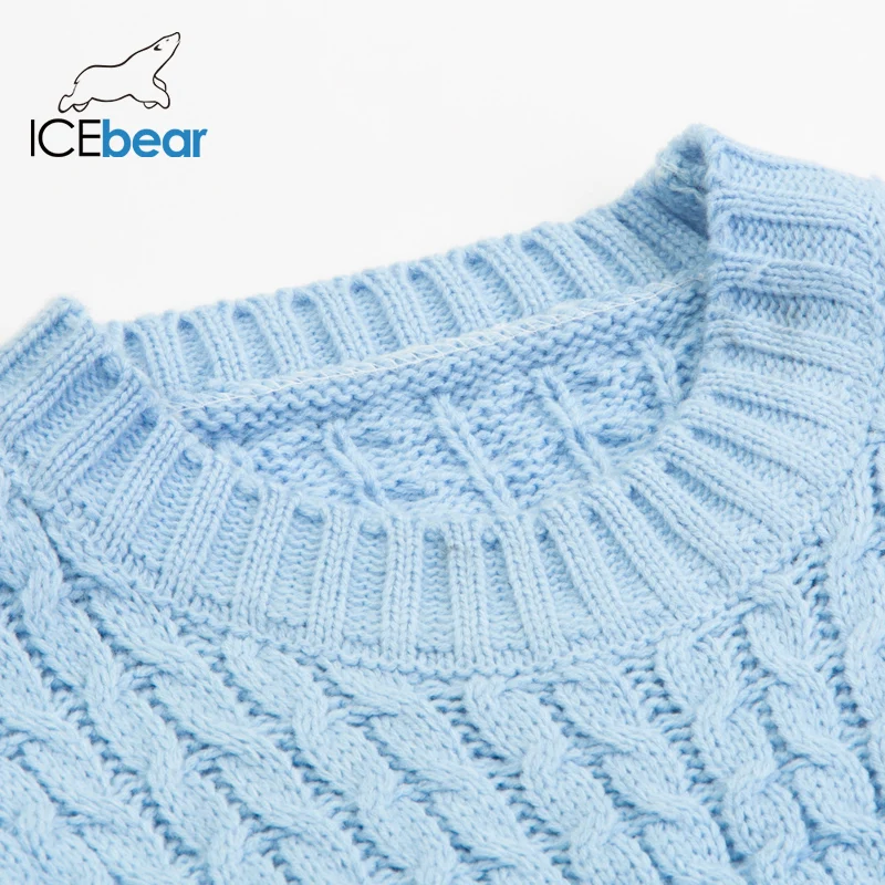 ICEbear осень и зима 2019 новые женские базовые модели скрученные тонкие круглый вырез