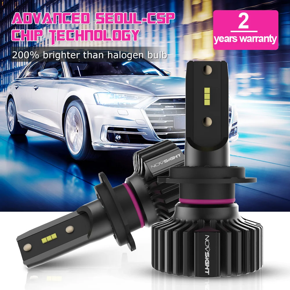 NOVSIGHT автомобильная светодиодная лампа для фар H4 led 9005 HB3 9006 HB4 H11 H1 H9 H8 80 Вт диодные