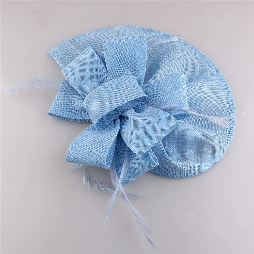 Sea blue женские свадебные Вуалетка для волос шляпа с фантазии перо на голову группа для вечерние партии race головные уборы Новое поступление SYF66
