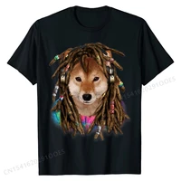 shiba inu dog as dreadlocks hippie reggae dreads t shirt t shirts for men funny tees slim fit printing cotton