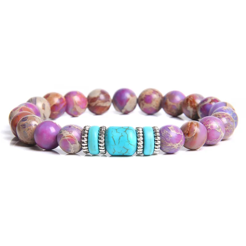 Мужские и женские бриллиантовые бусины из минерального фиолетового голубого