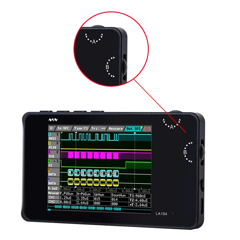 Цифровой логический анализатор 2 8 дюймовый экран 4 канала Осциллограф SPI IIC UART