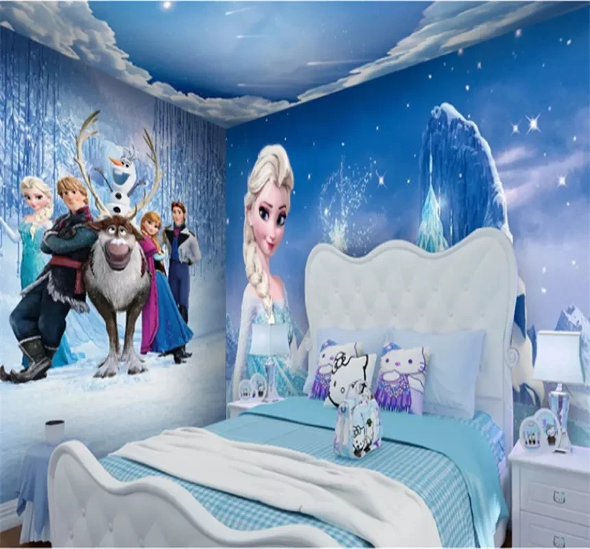 3D фон для телевизора настенная спальня Синяя тема роспись 5D/8D детская комната на