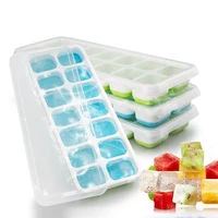 new silicone ice cube tray 14 cubes diy ice cube maker mold with removable lid for ice cream party whiskey cocktail cold drink