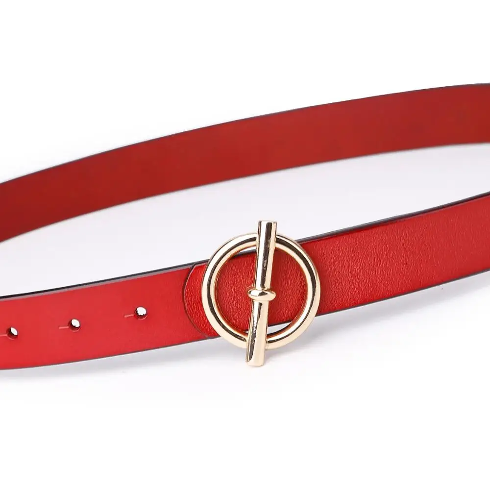 Snake Skin Print Belts Women Gold Round Buckle Waistband Leather Belt Women Dress Jeans Belt