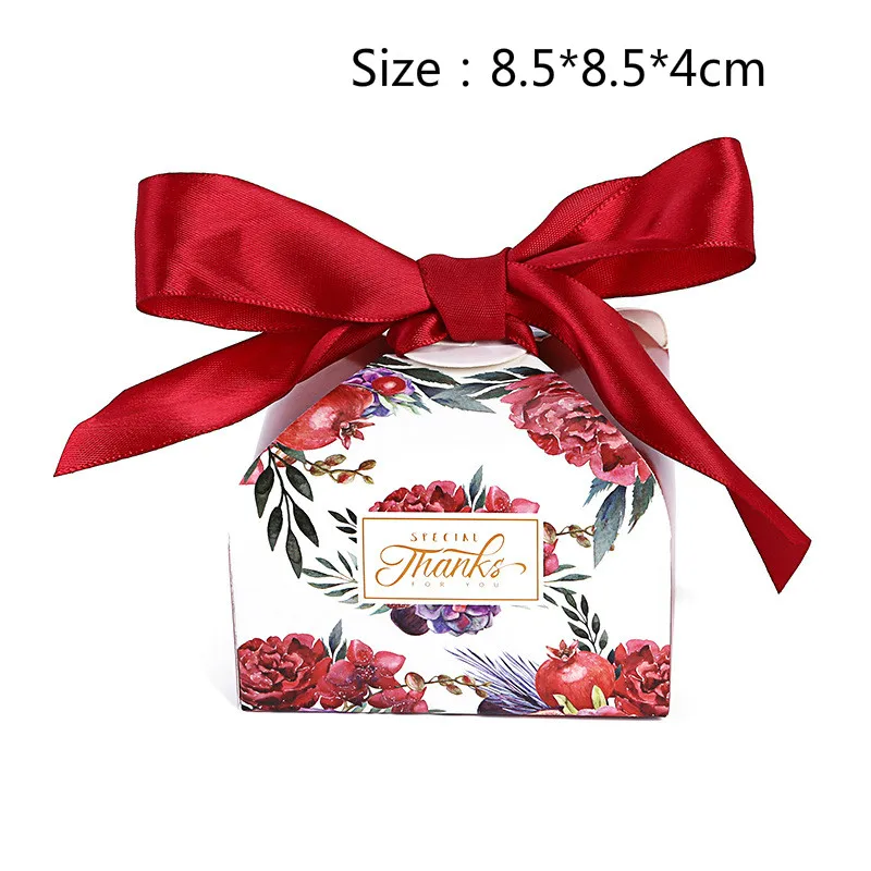 Коробка для конфет с принтом бумажная коробка шоколада маленькая кексов лентой