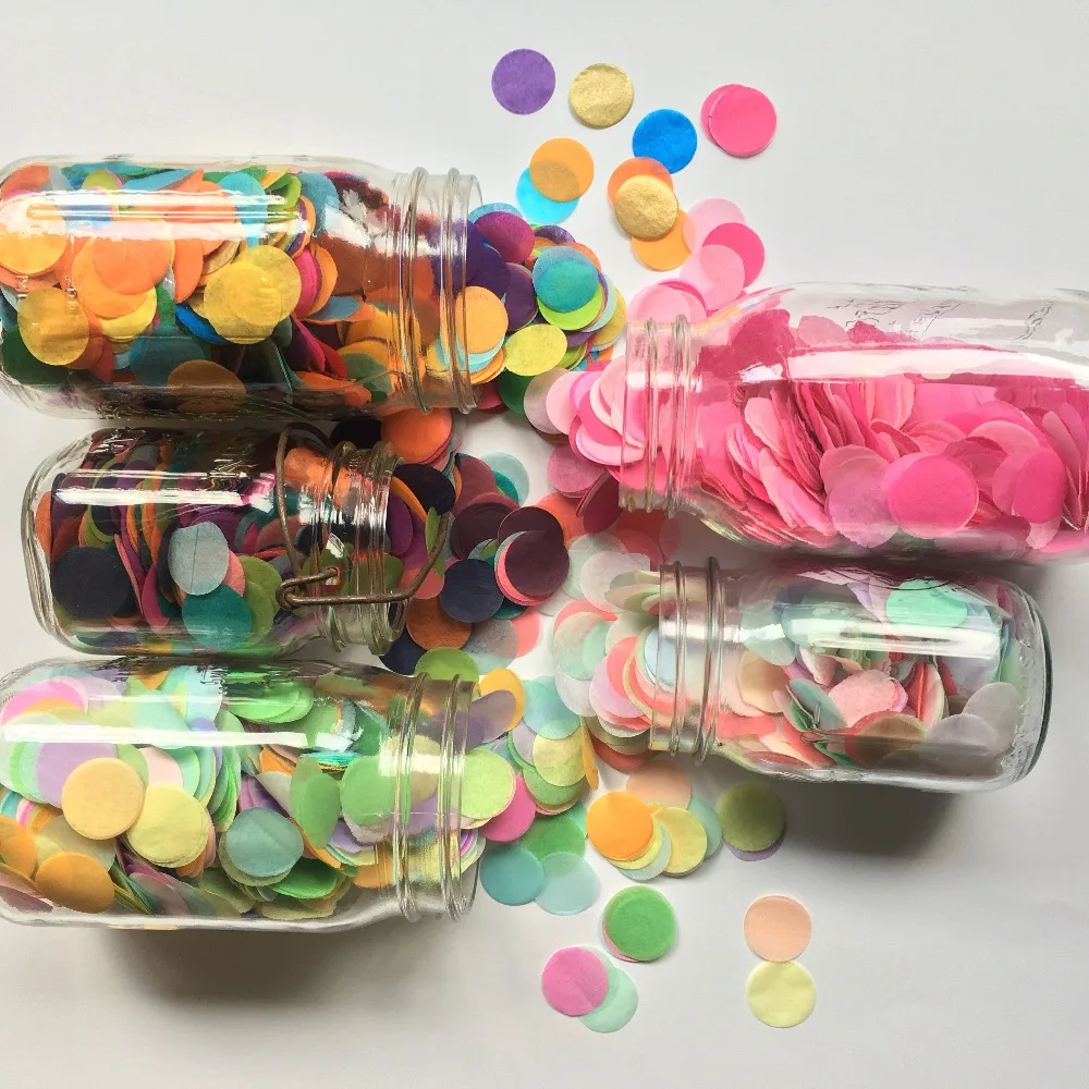 

Kuchang 2.5CM 10g/bag Colorful Rose Gold Round Heart Tissue Paper Confetti Balloon Wedding Birthday Party Table Decoration