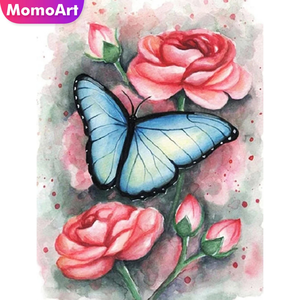 

MomoArt Алмазная вышивка бабочка картина стразы Алмазная мозаика Роза животное подарок ручной работы декор для дома
